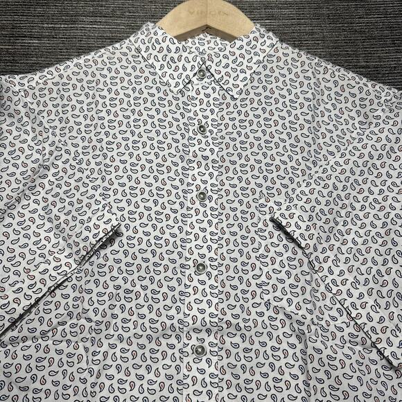 Age Of Wisdom Shirt Men's Small White Paisley Short Sleeve Button Up Modal - Picture 1 of 13